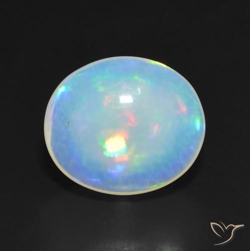 4.91 ct Multicolor Opal Gemstone, Opal Gem in Oval Cabochon Shape for Sale.