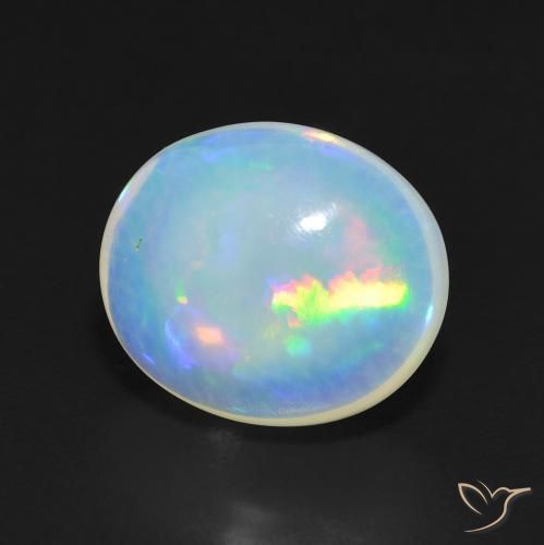 4.91 ct Multicolor Opal Stone, Natural Opal in Oval Cabochon Shape for Sale