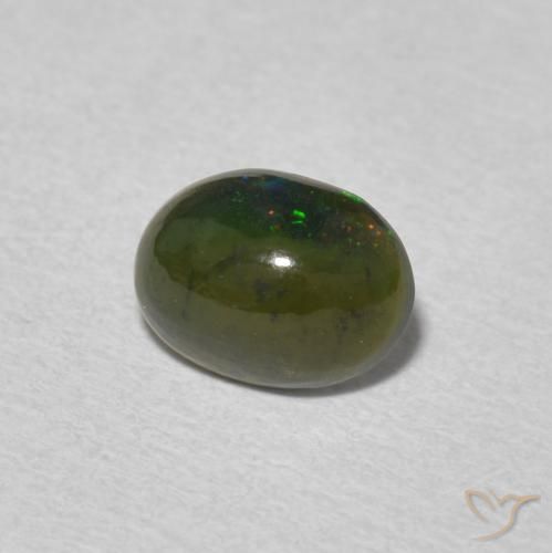 0.72 ct Multicolor Opal Stone, Natural Opal in Oval Cabochon Shape for Sale