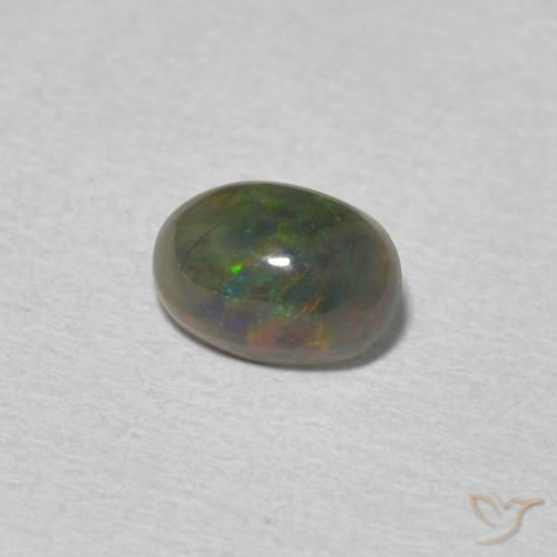 0.52 ct Multicolor Opal Stone, Natural Opal in Oval Cabochon Shape for Sale