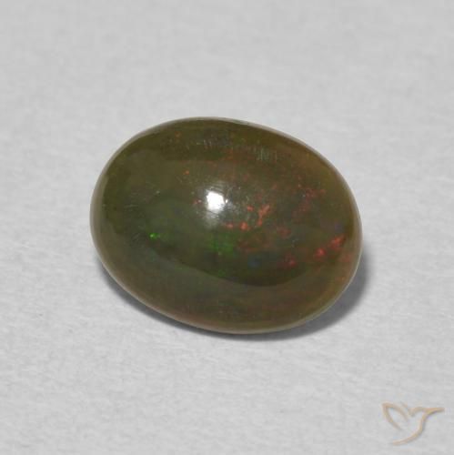 0.98 ct Multicolor Opal Stone, Natural Opal in Oval Cabochon Shape for Sale