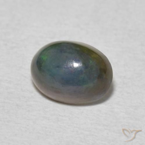 0.60 ct Multicolor Opal Stone, Natural Opal in Oval Cabochon Shape for Sale