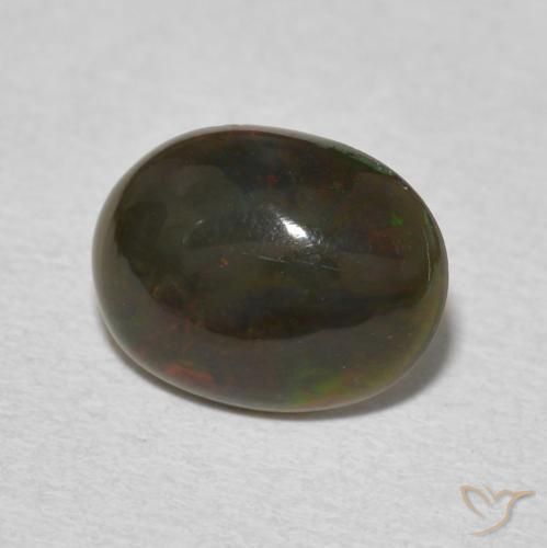 1.35 ct Multicolor Opal Stone, Natural Opal in Oval Cabochon Shape for Sale