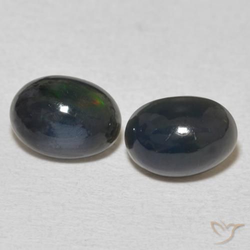 1.50 ctw Multicolor Opal Gemstones, Opal Gems in Oval Cabochon Shape for Sale.