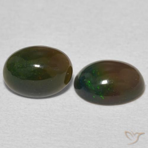 1.45 ctw Multicolor Opal Stones, Natural Opal in Oval Cabochon Shape for Sale