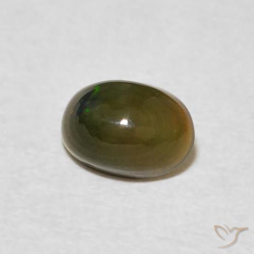 0.55 ct Multicolor Opal Stone, Natural Opal in Oval Cabochon Shape for Sale