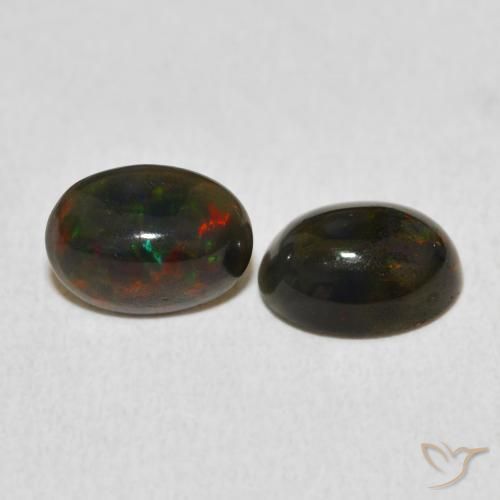 1.38 ctw Multicolor Opal Stones, Natural Opal in Oval Cabochon Shape for Sale