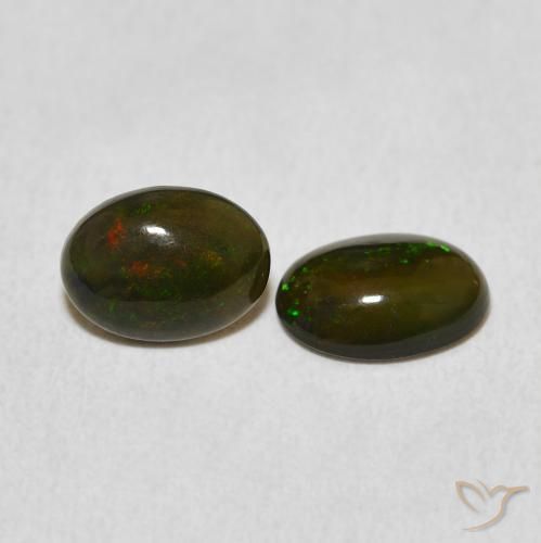 0.86 ctw Multicolor Opal Stones, Natural Opal in Oval Cabochon Shape for Sale