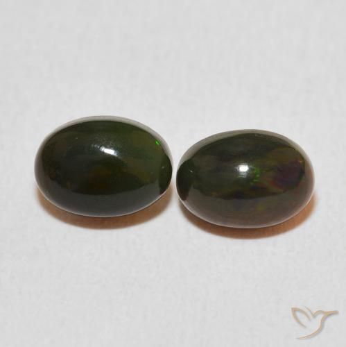 1.36 ctw Multicolor Opal Gemstones, Opal Gems in Oval Cabochon Shape for Sale.