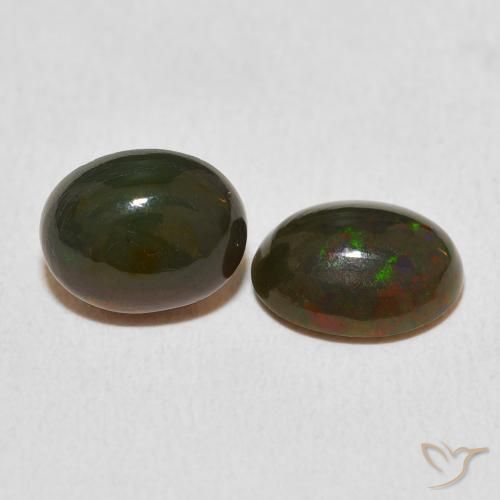 2.50 ctw Multicolor Opal Stones, Natural Opal in Oval Cabochon Shape for Sale