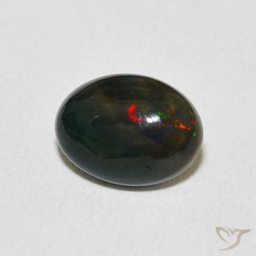 1.56 ct Multicolor Opal Stone, Natural Opal in Oval Cabochon Shape for Sale