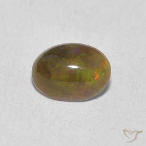 0.50 ct Multicolor Opal Stone, Natural Opal in Oval Cabochon Shape for Sale