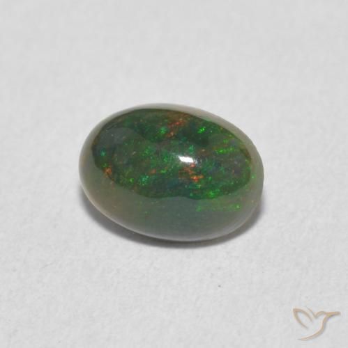 0.55 ct Multicolor Opal Stone, Natural Opal in Oval Cabochon Shape for Sale