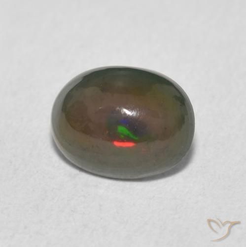 0.92 ct Multicolor Opal Stone, Natural Opal in Oval Cabochon Shape for Sale