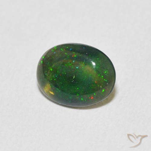 0.53 ct Multicolor Opal Stone, Natural Opal in Oval Cabochon Shape for Sale