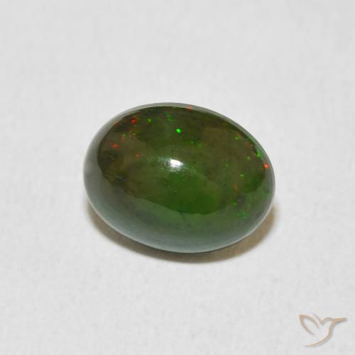 1.37 ct Multicolor Opal Stone, Natural Opal in Oval Cabochon Shape for Sale