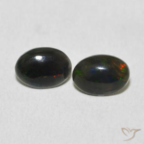 0.80 ctw Multicolor Opal Gemstones, Opal Gems in Oval Cabochon Shape for Sale.
