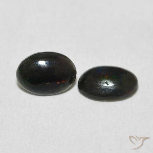 0.80 ctw Multicolor Opal Stones, Natural Opal in Oval Cabochon Shape for Sale