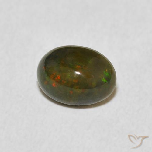 0.51 ct Multicolor Opal Stone, Natural Opal in Oval Cabochon Shape for Sale