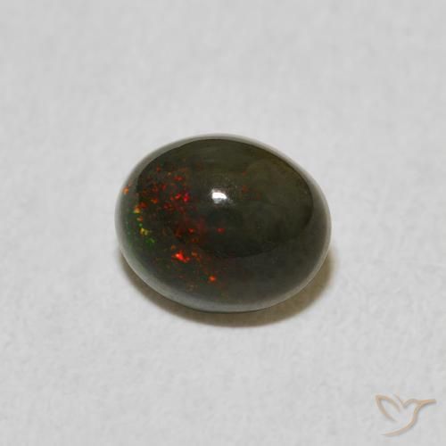 0.68 ct Multicolor Opal Stone, Natural Opal in Oval Cabochon Shape for Sale