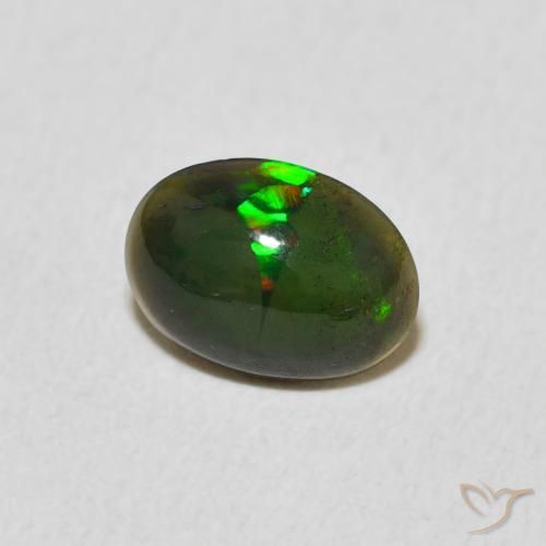 0.58 ct Multicolor Opal Stone, Natural Opal in Oval Cabochon Shape for Sale