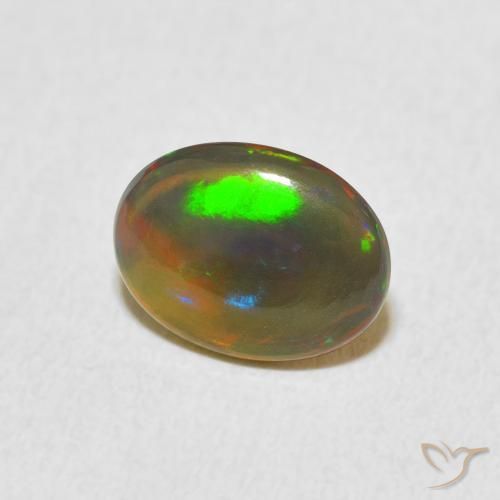 0.81 ct Multicolor Opal Stone, Natural Opal in Oval Cabochon Shape for Sale