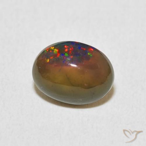 1.11 ct Multicolor Opal Stone, Natural Opal in Oval Cabochon Shape for Sale