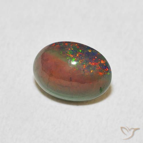 0.82 ct Multicolor Opal Stone, Natural Opal in Oval Cabochon Shape for Sale