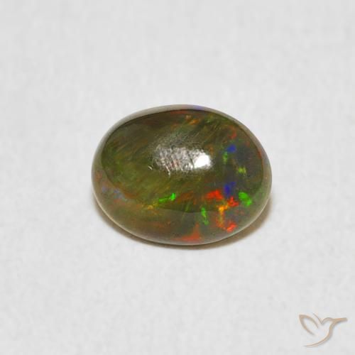 0.46 ct Multicolor Opal Gemstone, Opal Gem in Oval Cabochon Shape for Sale.