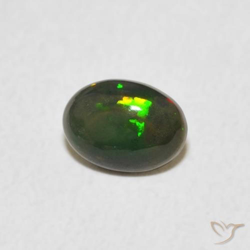0.45 ct Multicolor Opal Stone, Natural Opal in Oval Cabochon Shape for Sale