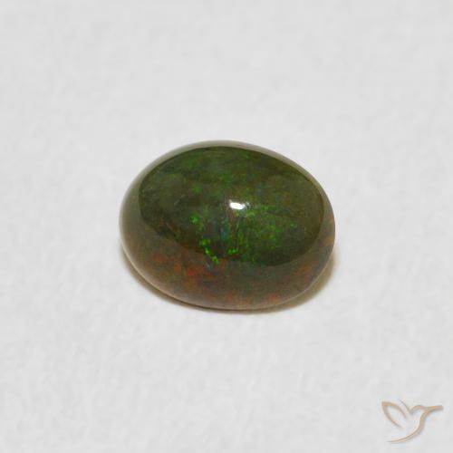 0.40 ct Multicolor Opal Stone, Natural Opal in Oval Cabochon Shape for Sale