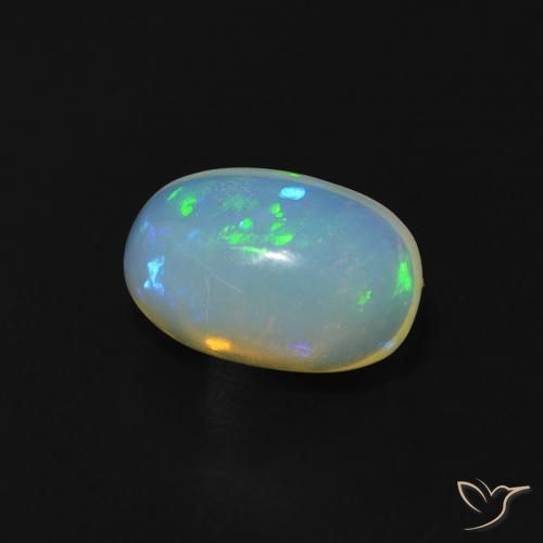 1.00 ct Multicolor Opal Stone, Natural Opal in Oval Cabochon Shape for Sale