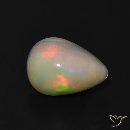 1.20ct Natural Multicolor Opal, Pear Shape, Transparent