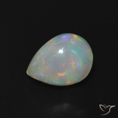 1.01ct Natural Multicolor Opal, Pear Shape, Transparent