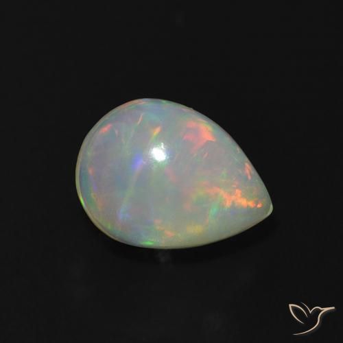 1.01 ct Multicolor Opal Stone, Natural Opal in Pear Cabochon Shape for Sale