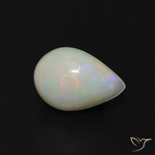 0.66 ct Multicolor Opal Stone, Natural Opal in Pear Cabochon Shape for Sale