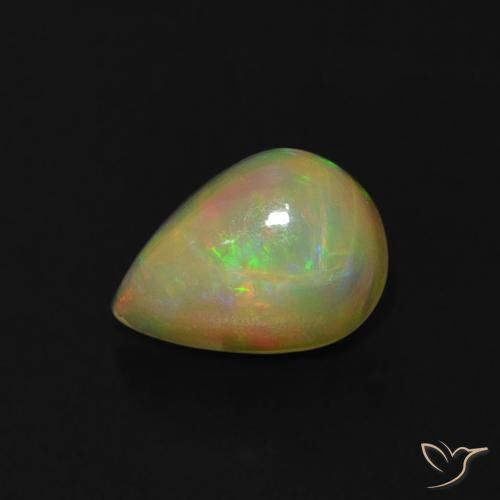 0.64 ct Multicolor Opal Stone, Natural Opal in Pear Cabochon Shape for Sale