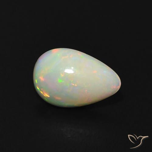 0.36 ct Multicolor Opal Stone, Natural Opal in Pear Cabochon Shape for Sale