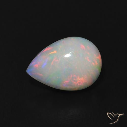 0.45 ct Multicolor Opal Gemstone, Opal Gem in Pear Cabochon Shape for Sale.