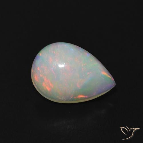 0.45 ct Multicolor Opal Stone, Natural Opal in Pear Cabochon Shape for Sale