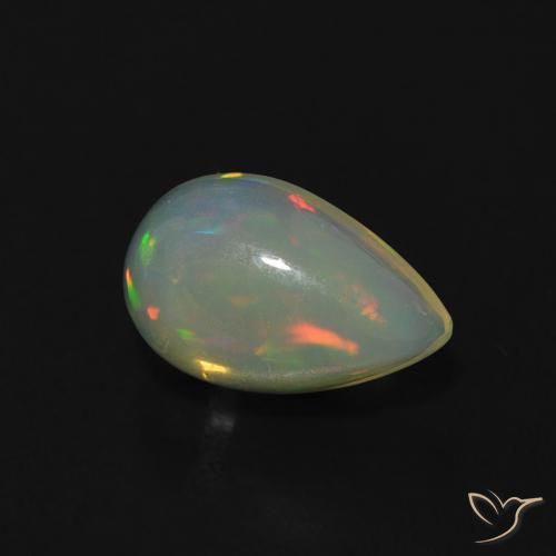 0.68 ct Multicolor Opal Stone, Natural Opal in Pear Cabochon Shape for Sale