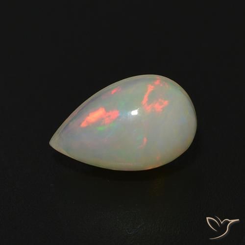 0.64ct Natural Multicolor Opal, Pear Shape, Transparent