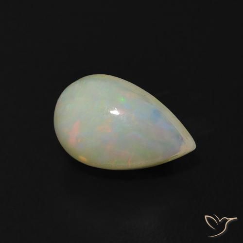 0.64 ct Multicolor Opal Stone, Natural Opal in Pear Cabochon Shape for Sale
