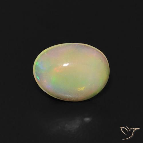 0.52 ct Multicolor Opal Gemstone, Opal Gem in Oval Cabochon Shape for Sale.