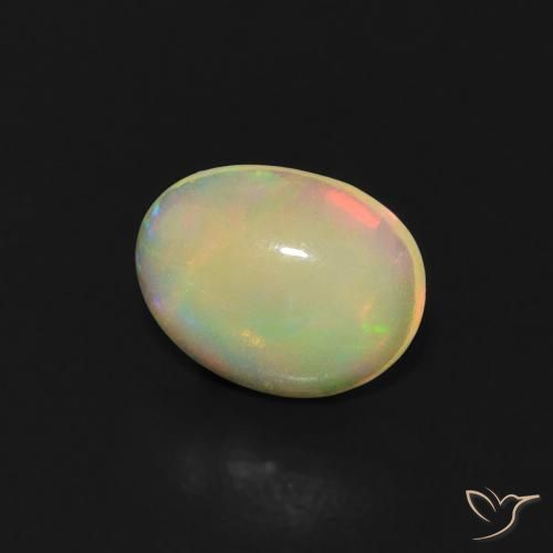 0.52 ct Multicolor Opal Stone, Natural Opal in Oval Cabochon Shape for Sale