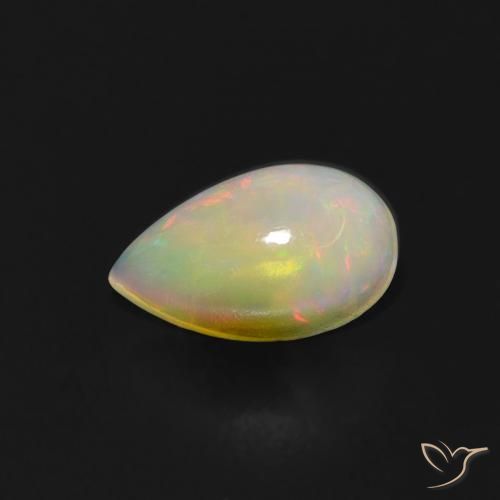 0.60 ct Multicolor Opal Gemstone, Opal Gem in Pear Cabochon Shape for Sale.