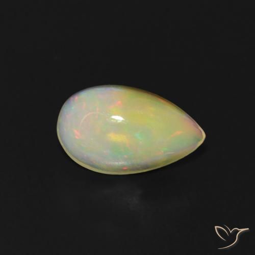 0.60 ct Multicolor Opal Stone, Natural Opal in Pear Cabochon Shape for Sale