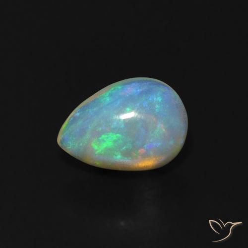 0.52ct Natural Multicolor Opal, Pear Shape, Transparent