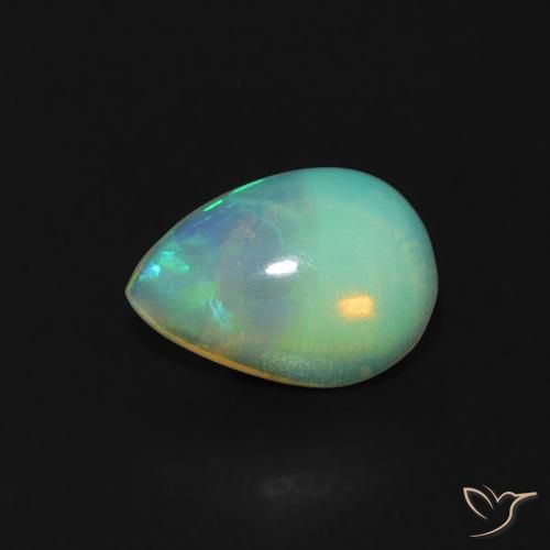 0.49 ct Multicolor Opal Gemstone, Opal Gem in Pear Cabochon Shape for Sale.