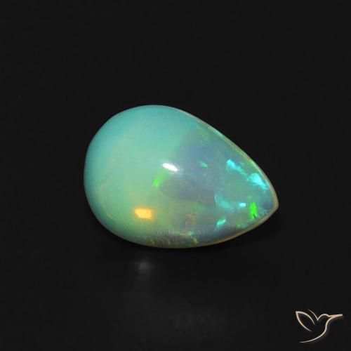 0.49 ct Multicolor Opal Stone, Natural Opal in Pear Cabochon Shape for Sale